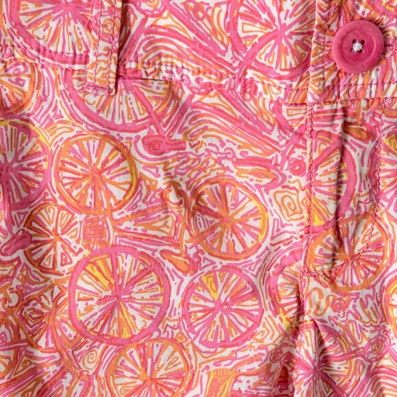 Vtg Lilly Pulitzer Callahan Hotty Shorts Ten Speed Pink Orange Print Size 2 - Picture 2 of 4